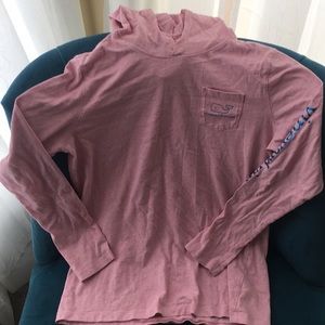 Vineyard Vines girls hooded T pink/blue size XL